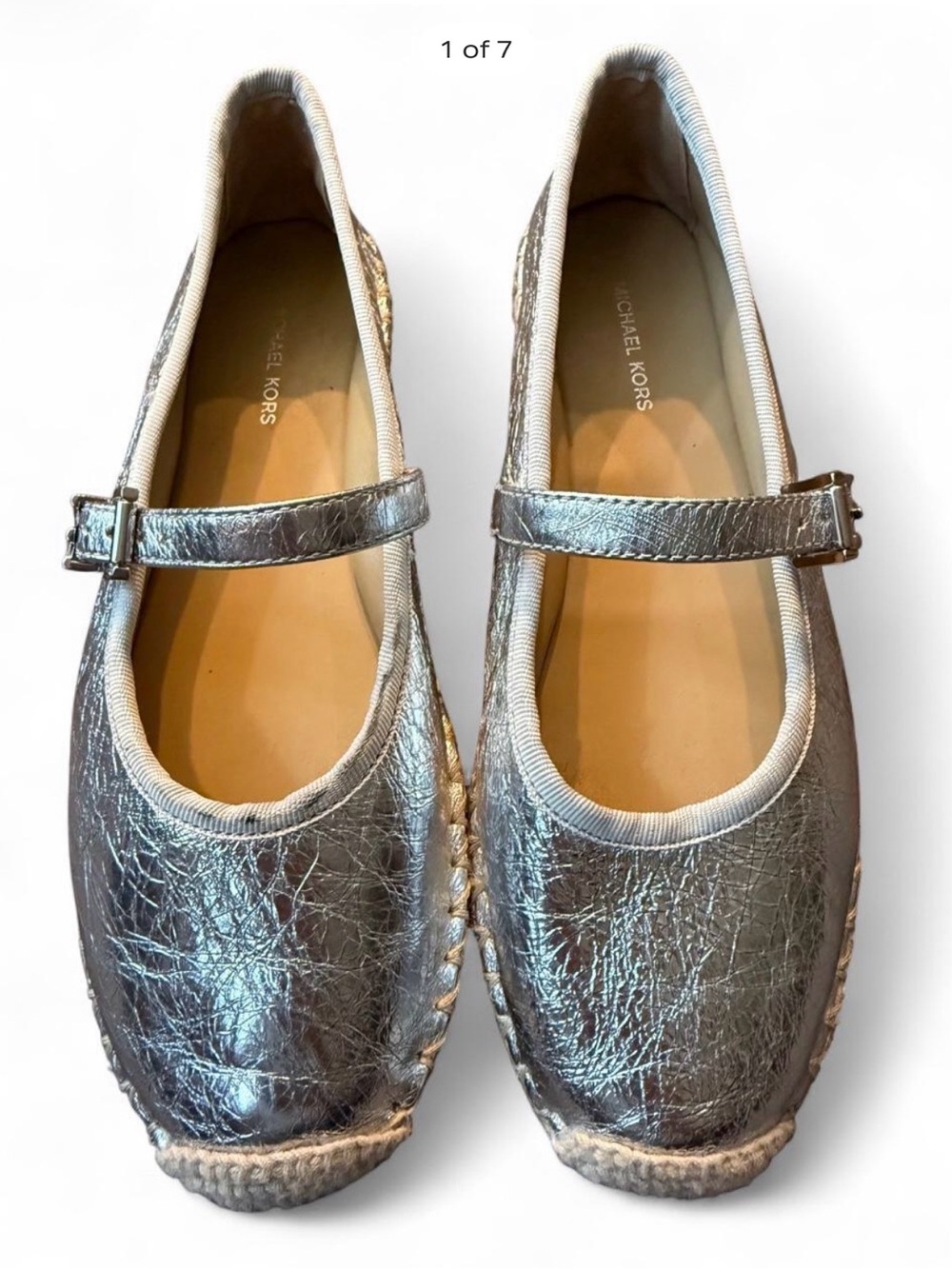 Michael Kors Metallic Silver Mary Jane Flats